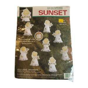 Sunset Four Holly Angels Appliqued Felt ornaments kit 18029 Ruth J.Morehead Ne